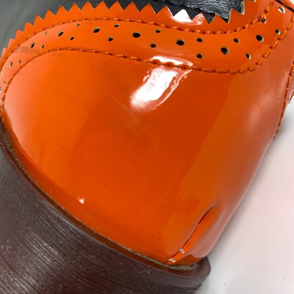 Bright ColorBlock Oxford Brogues Casual Dress Lace Shoes Bengals/Harley Colors - Picture 4 of 9